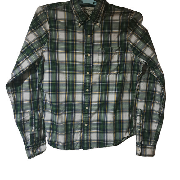 Abercrombie & Fitch Mens 1992 New York Western Button up Shirt Green Plaid Sz XL - Picture 1 of 5
